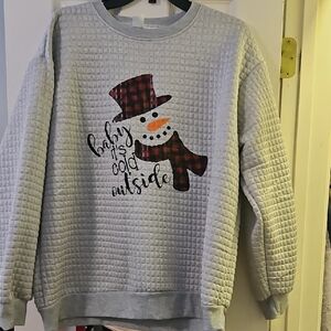 Gray Snowman Sweater
